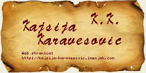 Kajsija Karavesović vizit kartica